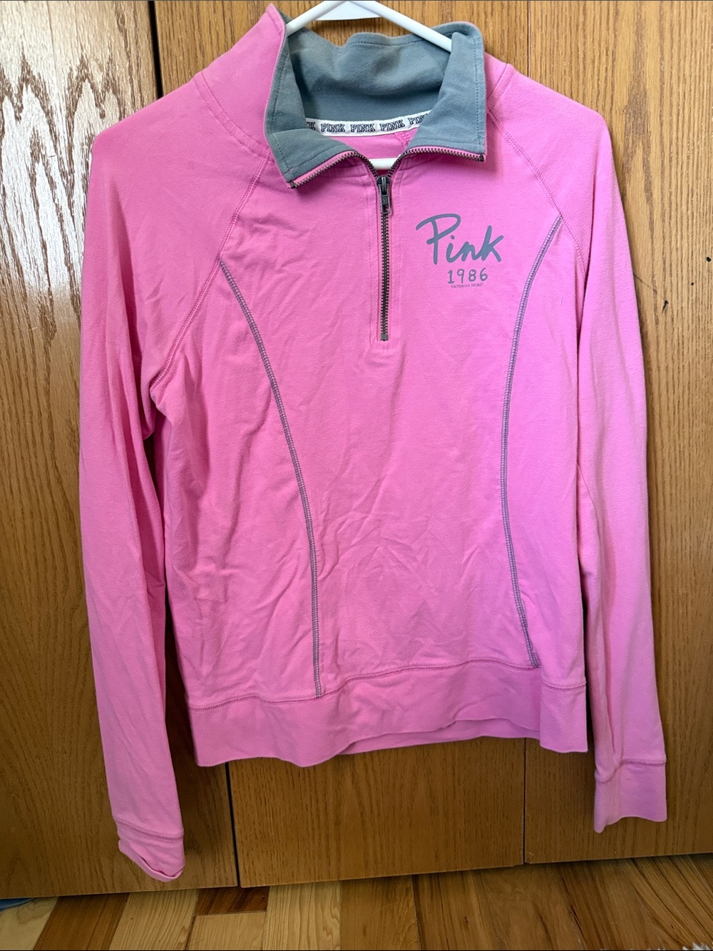 PINK Victoria's Secret Pink Half-Zip Long Sleeve Pullover